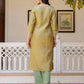 Silk Blend Weaving AndEmbroidery Lace Straight Kurta with Pant & Dupatta
