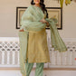 Silk Blend Weaving AndEmbroidery Lace Straight Kurta with Pant & Dupatta
