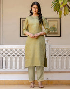 Jacquard Woven Straight 3 Piece Kurta Set