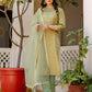 Silk Blend Weaving AndEmbroidery Lace Straight Kurta with Pant & Dupatta