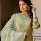 Silk Blend Weaving AndEmbroidery Lace Straight Kurta with Pant & Dupatta