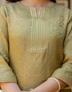 Jacquard Woven Straight 3 Piece Kurta Set