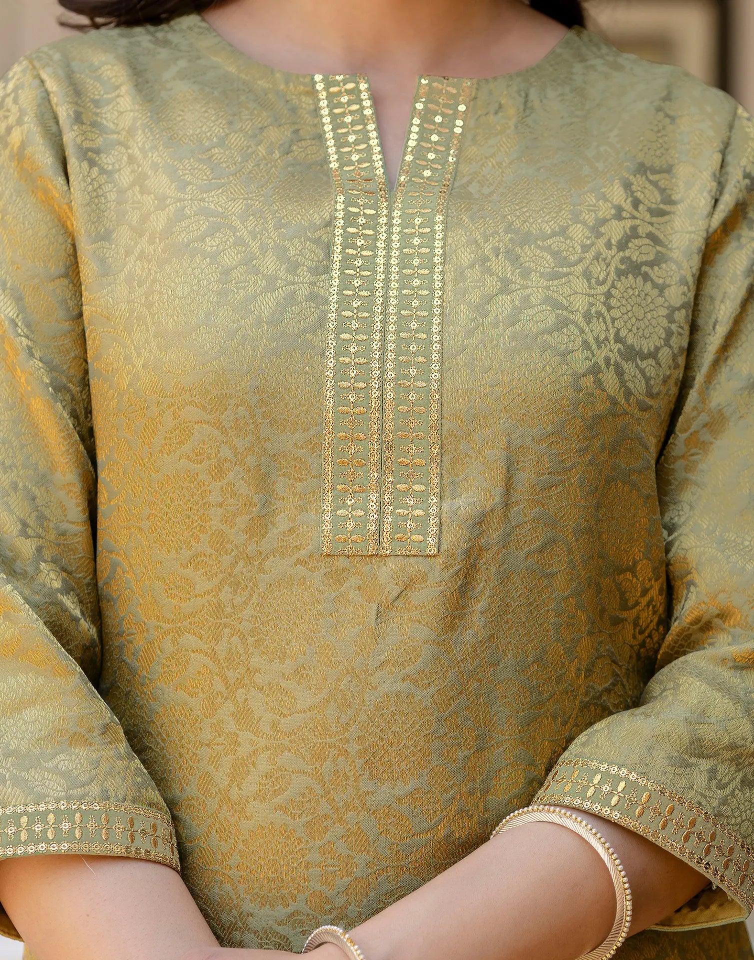 Jacquard Woven Straight 3 Piece Kurta Set