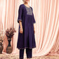 Silk Blend Embroidered Anarkali Kurta with Pant & Dupatta