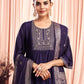 Silk Blend Embroidered Anarkali Kurta with Pant & Dupatta