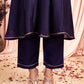 Silk Blend Embroidered Anarkali Kurta with Pant & Dupatta