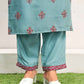 Cotton Blend Embroidered Straight Kurta with Pant & Dupatta
