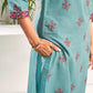 Cotton Blend Embroidered Straight Kurta with Pant & Dupatta