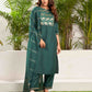 Silk Blend Woven Straight Kurta with Pant & Dupatta