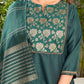 Silk Blend Woven Straight Kurta with Pant & Dupatta