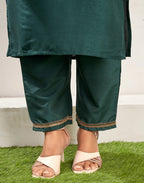 Silk Blend Woven Straight 3 Piece Kurta Set