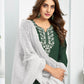 Cotton Blend Embroidered Straight Kurta with Pant & Dupatta