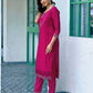 Silk Dyed, Sequence Embroidery Work, Embroidered Fabric Lace and Cotton Lace Straight Kurta with Pant & Dupatta