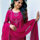 Silk Dyed, Sequence Embroidery Work, Embroidered Fabric Lace and Cotton Lace Straight Kurta with Pant & Dupatta