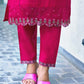 Silk Dyed, Sequence Embroidery Work, Embroidered Fabric Lace and Cotton Lace Straight Kurta with Pant & Dupatta