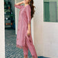 Silk Blend Sequence and Embroidery Work Straight Kurta with Pant & Dupatta