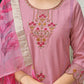 Silk Blend Sequence and Embroidery Work Straight Kurta with Pant & Dupatta