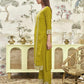 Silk Blend Embroidered Straight Kurta with Pant & Dupatta