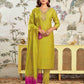 Silk Blend Embroidered Straight Kurta with Pant & Dupatta