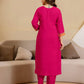 Silk Blend Embroidered Straight Kurta with Pant & Dupatta