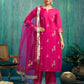 Silk Blend Embroidered Straight Kurta with Pant & Dupatta