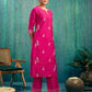 Silk Blend Embroidered Straight Kurta with Pant & Dupatta