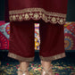 Silk Blend Embroidered Straight Kurta with Pant & Dupatta