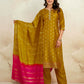 Silk Blend Weaving and Lace Straight Kurta with Pant & Dupatta