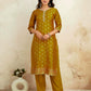 Silk Blend Weaving and Lace Straight Kurta with Pant & Dupatta