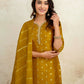 Silk Blend Weaving and Lace Straight Kurta with Pant & Dupatta