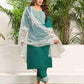 Cotton Blend Embroidered Straight Kurta with Pant & Dupatta