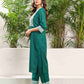 Cotton Blend Embroidered Straight Kurta with Pant & Dupatta