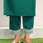 Cotton Blend Embroidered Straight Kurta with Pant & Dupatta