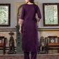 Silk Blend Sequence and Embroidery Work Straight Kurta with Pant & Dupatta