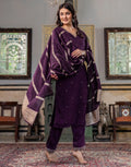 Poly Chinnon Embroidered Straight 3 Piece Kurta Set