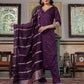 Silk Blend Sequence and Embroidery Work Straight Kurta with Pant & Dupatta