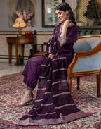 Poly Chinnon Embroidered Straight 3 Piece Kurta Set