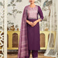 Silk Blend Embroidered Straight Kurta with Pant & Dupatta