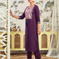 Silk Blend Embroidered Straight Kurta with Pant & Dupatta