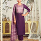 Silk Blend Embroidered Straight Kurta with Pant & Dupatta