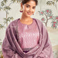 Silk Blend Embroidered Straight Kurta with Pant & Dupatta