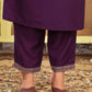 Silk Blend Embroidered Straight Kurta with Pant & Dupatta