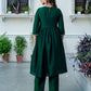 Silk Blend Embroidered Anarkali Kurta with Pant & Dupatta