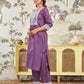 Cotton Blend Embroidered Straight Kurta with Pant & Dupatta