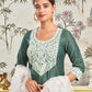 Silk Blend Embroidered Straight Kurta with Pant & Dupatta