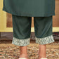 Silk Blend Embroidered Straight Kurta with Pant & Dupatta