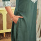 Silk Blend Embroidered Straight Kurta with Pant & Dupatta