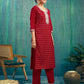 Silk Blend Jacquard, Sequins and Embroidery Work Straight Kurta with Pant & Dupatta