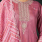 Silk Blend Embroidered Straight Kurta with Pant & Dupatta