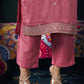Silk Blend Embroidered Straight Kurta with Pant & Dupatta